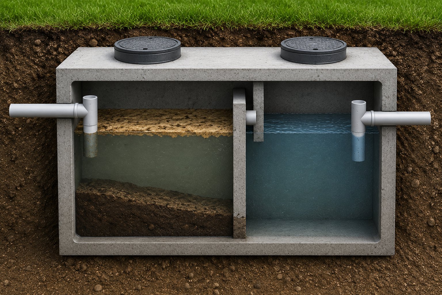Water and wastewater septic tank